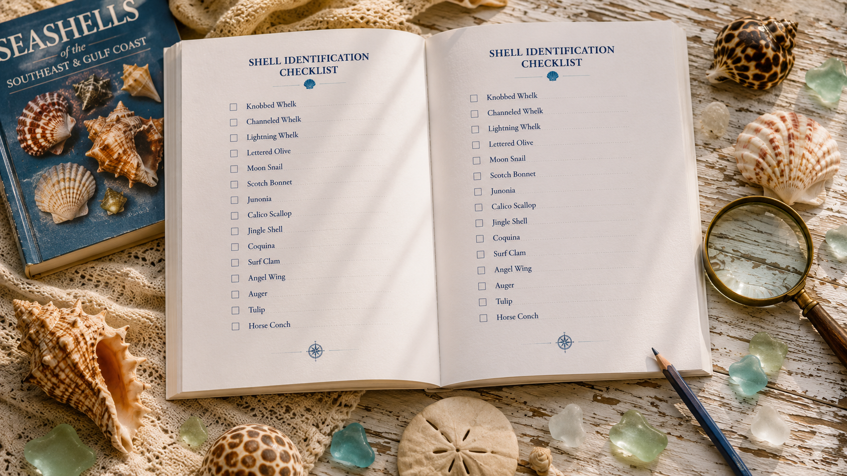 Shell identification checklist page