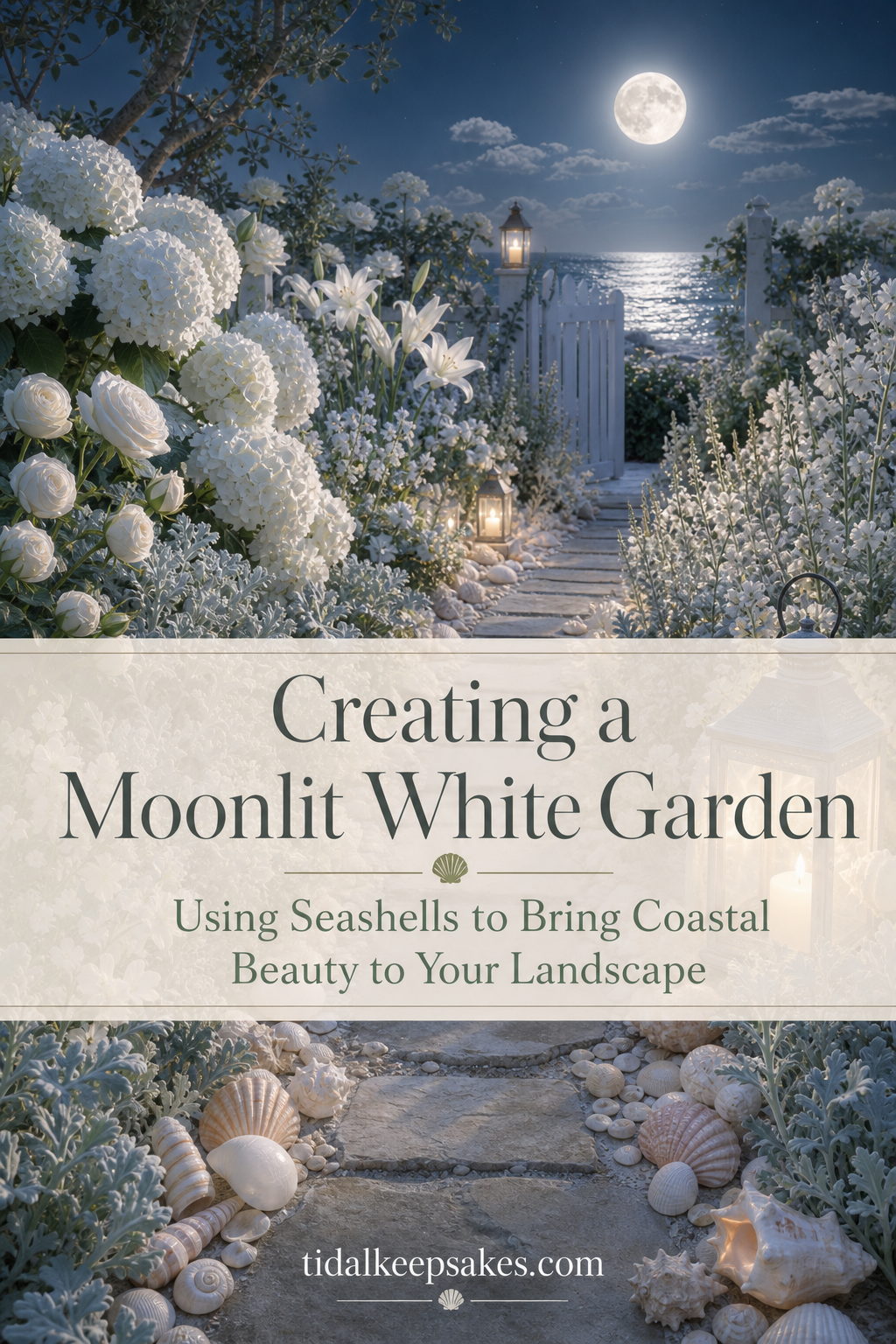 Creating a Moonlit White Garden — Tidal Keepsakes Pinterest pin
