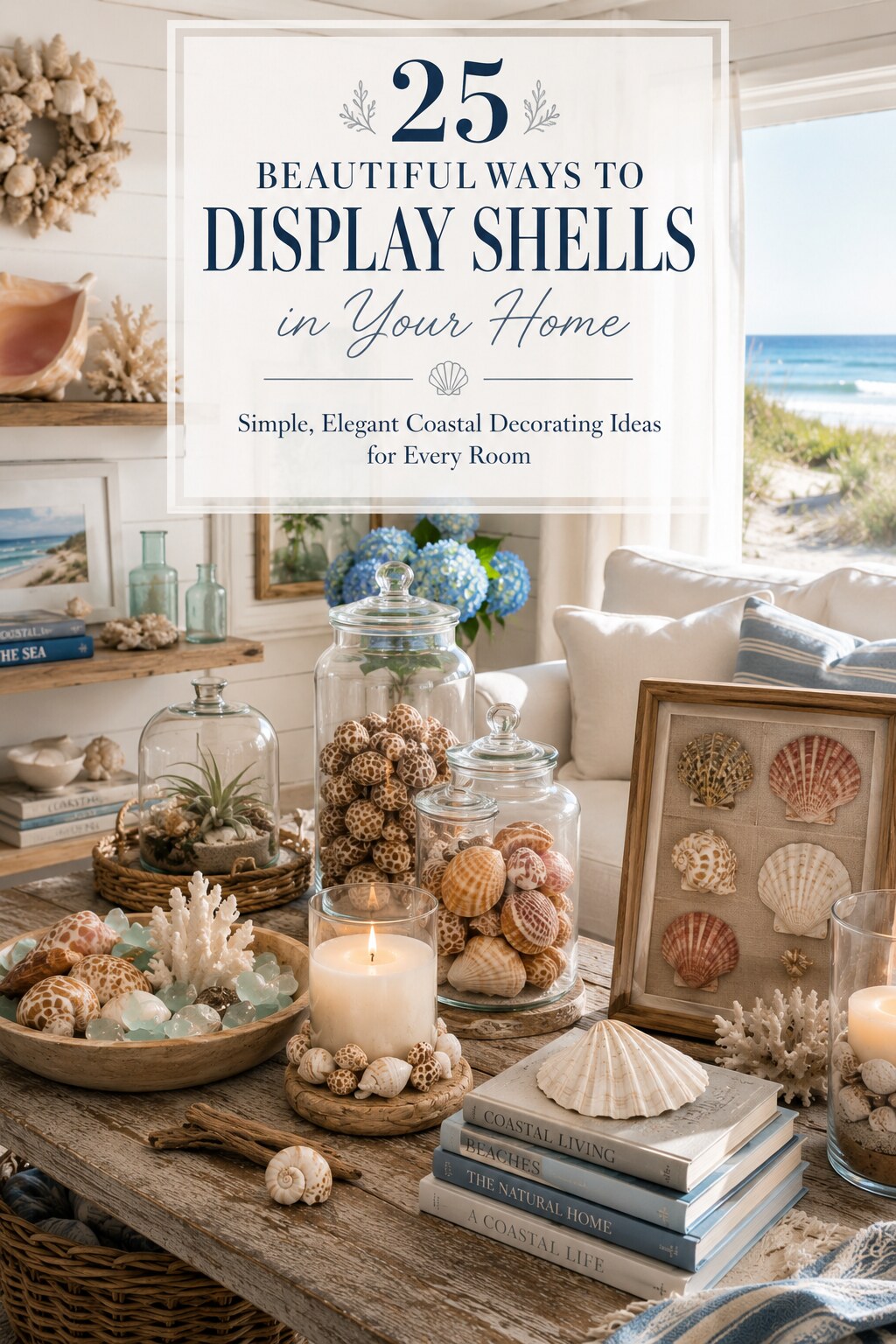 25 Beautiful Ways to Display Seashells in Your Home — Tidal Keepsakes Pinterest pin