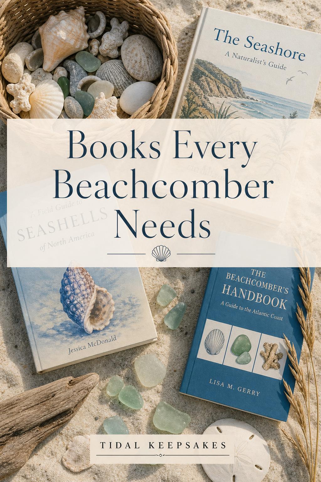 Books Every Beachcomber Needs — Pinterest graphic by Tidal Keepsakes